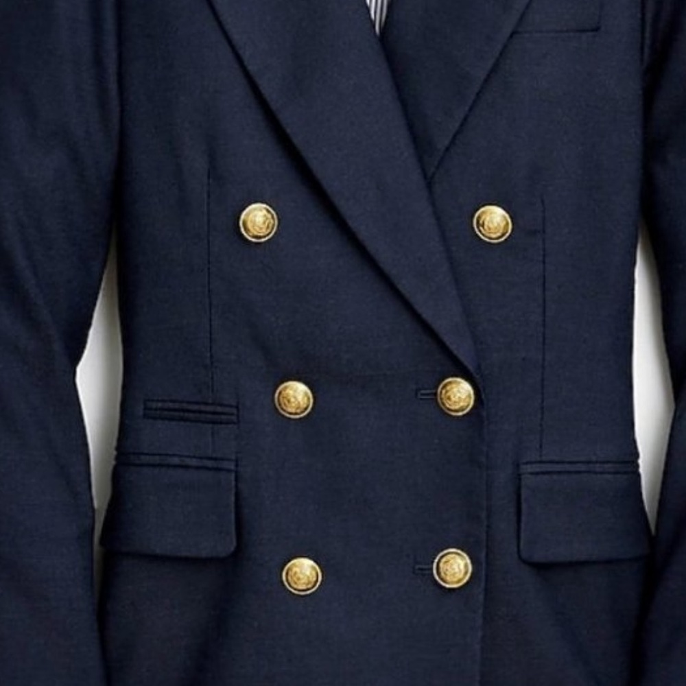 J. Crew Navy Bristol Blazer with Gold Buttons. 18
